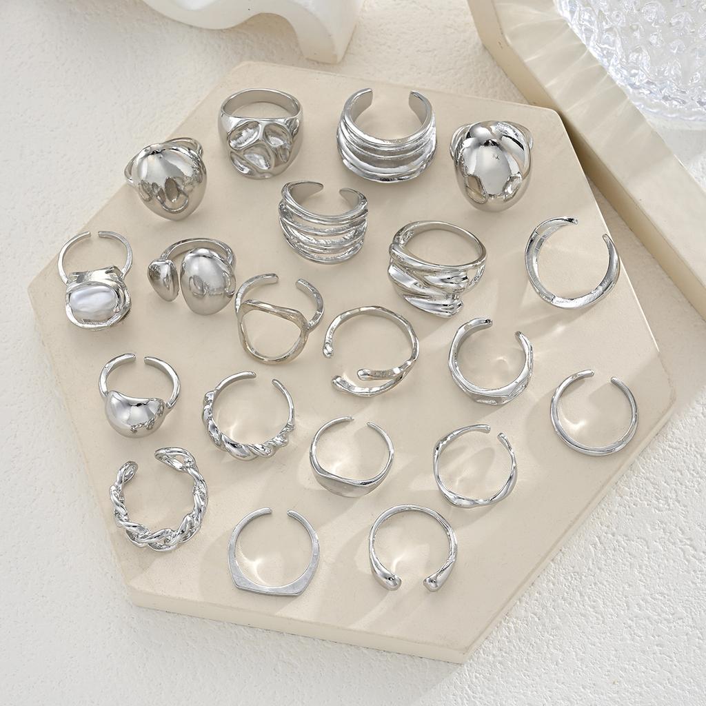 Punk Irregular Metal Opening Rings For Women Vintage Geometric Liquid Lava Waterdrop Knuckle Joint Ring Party Jewelry Gifts 2026