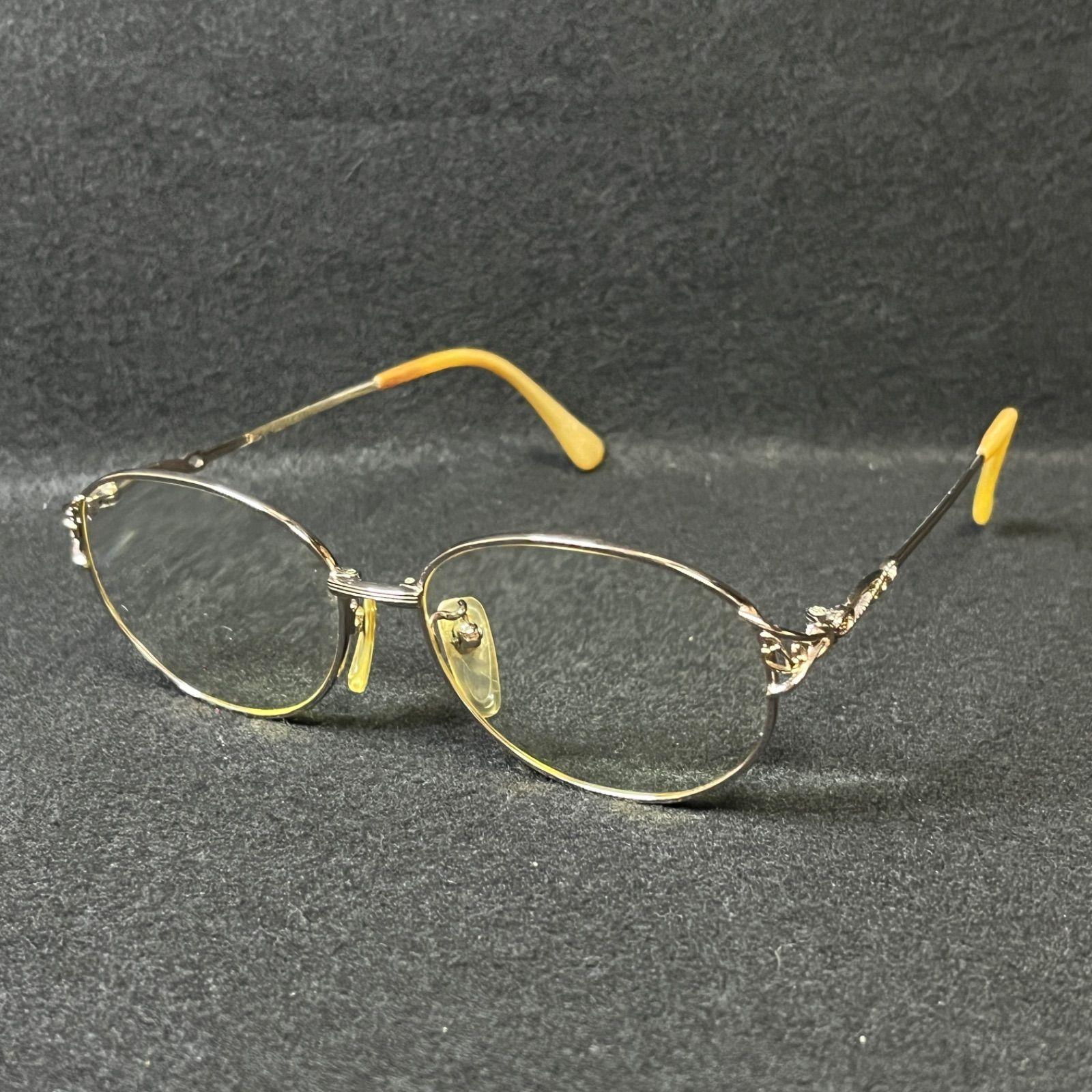 Used BALENCIAGA B5-9767 Balenciaga Vintage Glasses Yellow Gold Silver Glasses Frame Titanium TI-P 5115-132