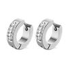 1/9 Pairs Unisex Punk Stainless Steel Crystal Cubic Zirconia Round Huggie Hoop Earrings for Men Women Daily Party Wear Jewelry