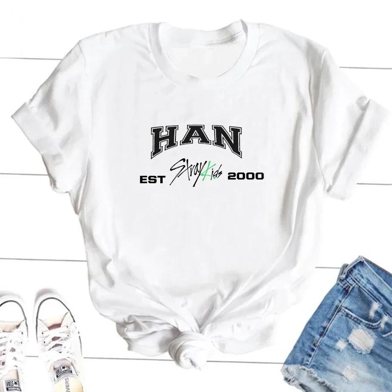 ZX TEE Camisetas de Membros Stray Kids Camiseta Streetwear Coreana Camiseta Gráfica de Concerto Kpop SKZ Bang Chan Changbin Lee Know Grupo Camiseta de Música