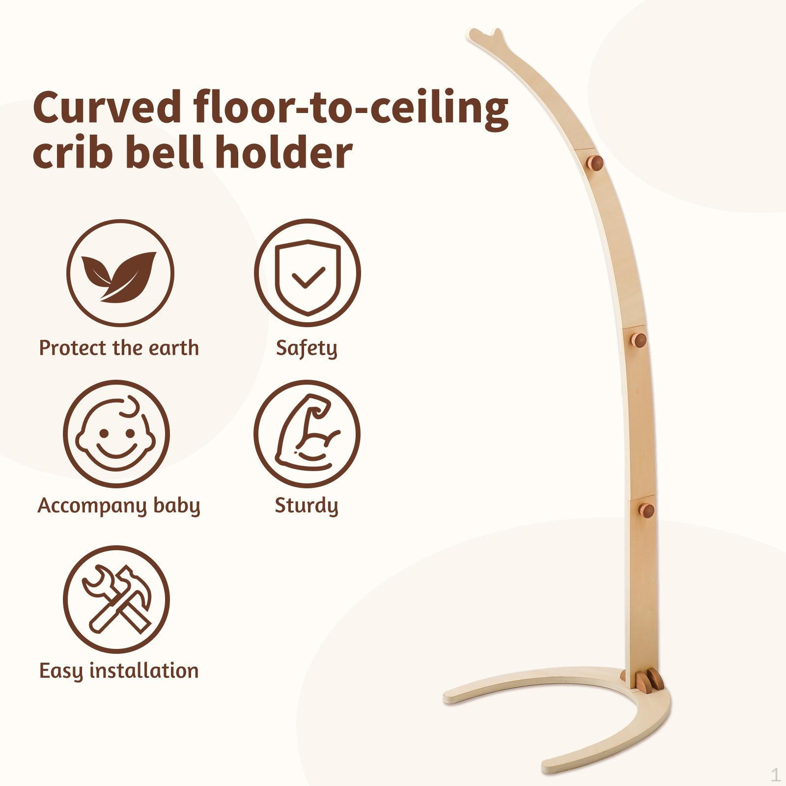 

Держатель для звонка на кровать, мобильное украшение, деревянный регулируемый подвесной кронштейн ручной работы для