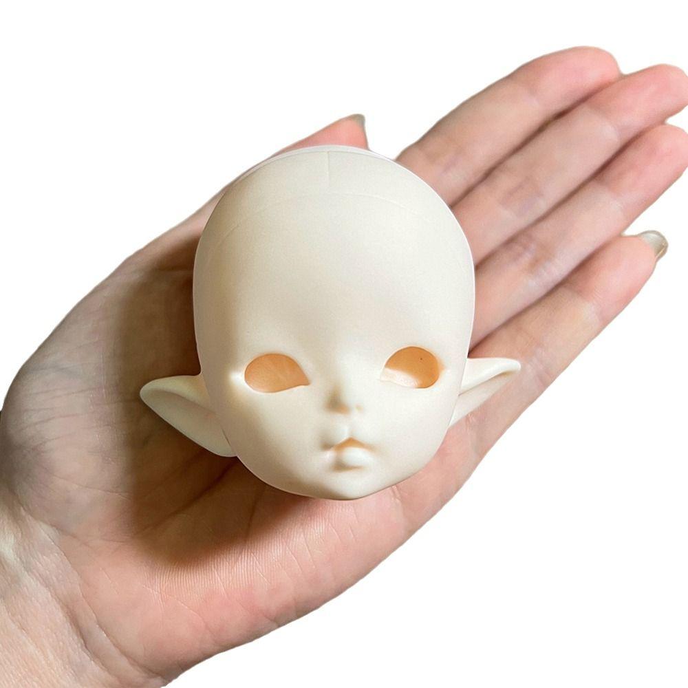 Soft PVC 1/6 MJD Doll Head Half-White Skin BJD Doll's Head No Makeup Doll Head  Practice Makeup