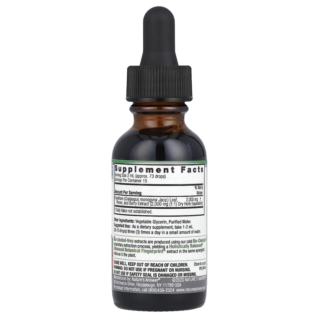 Nature's Answer Hawthorn Berry, Liquid Extract, Alcohol Free, 2,000Mg, 30Ml(1Fl Oz)