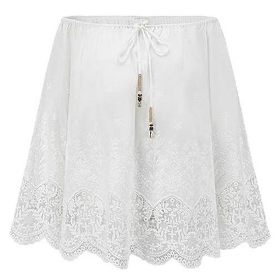 

High-End Custom 26 Early Spring Embroidered Lace-Up One-Shoulder Loose Long-Sleeve Top S