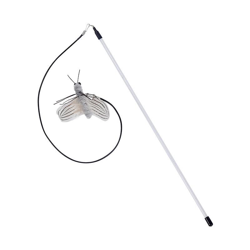 1PC Cat Teaser Cat Stick Insect Cat Self-hi Antiboredom Wire Replacement Head Antiboredom Toy Butterfly Dragonfly