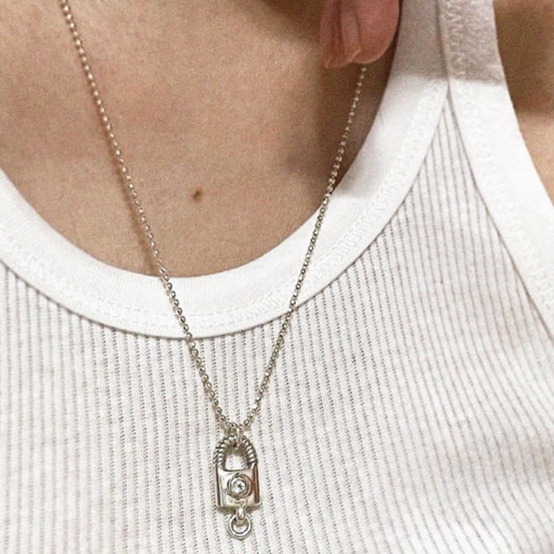 Bevel Padlock Necklace