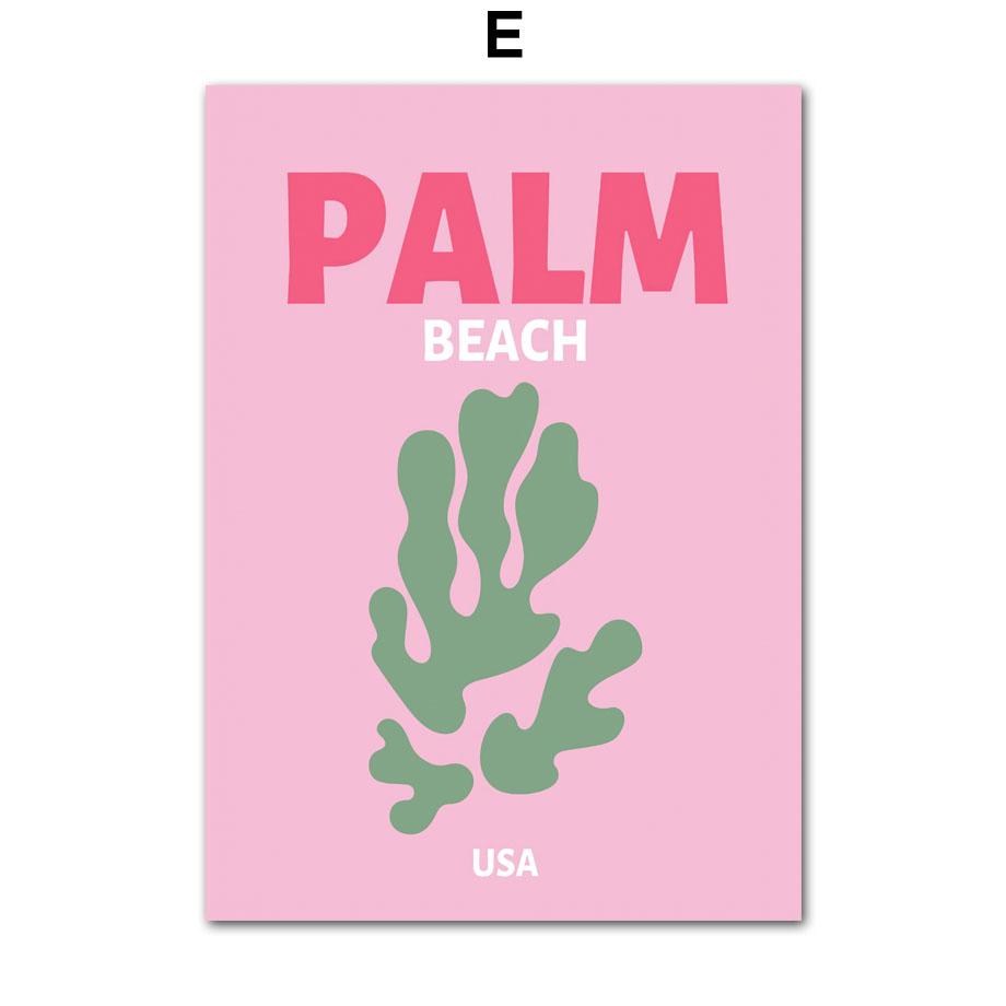 Famous Travel City Miami Bondi Palms Capri Wall Art Canvas Painting Abstract Posters Prints Pictures For Living Room Home Decor