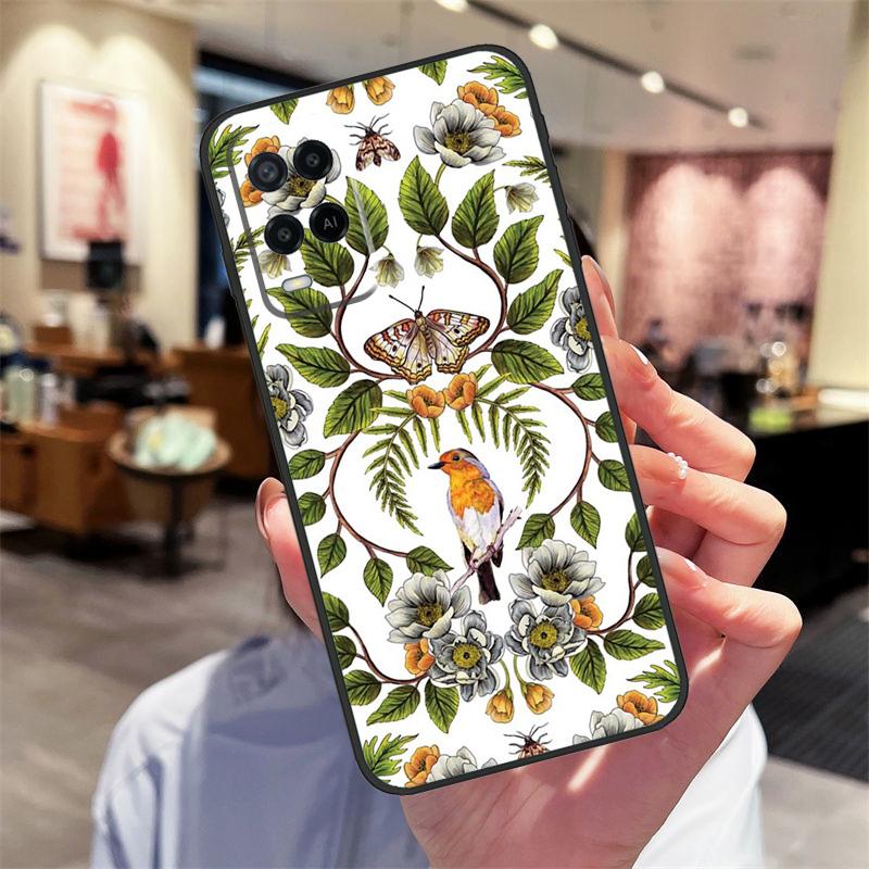Garden Birds Case For Oppo A40 A60 A80 A18 A38 A58 A78 A98 A16 A76 A96 A15 A17 A77 A74 A94 A54 A57S Cover