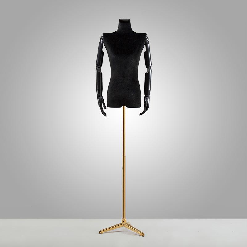 Korean Style Black Off-Shoulder Women's Half Body Mannequin with Right Angle Shoulder and Full Body Display Stand