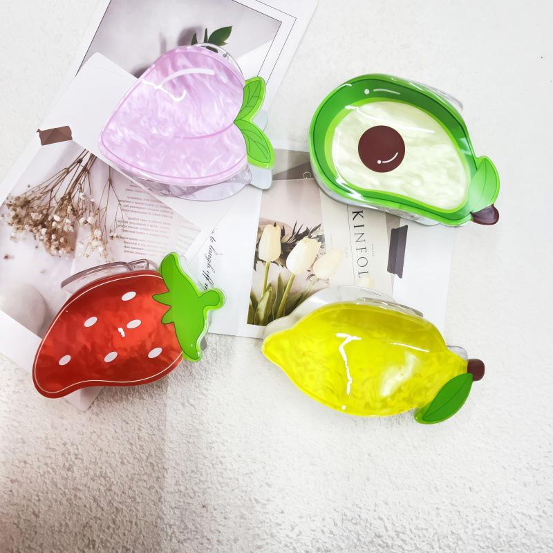 Fashionable Fruit Hair Clips: Cute Strawberry, Lemon, Peach Shark Clips for Women