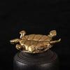 Solid Brass Feng Shui Turtle 24 Solar Terms 12 Hours Longevity Figurine Home Office Wealth Lucky Decoration