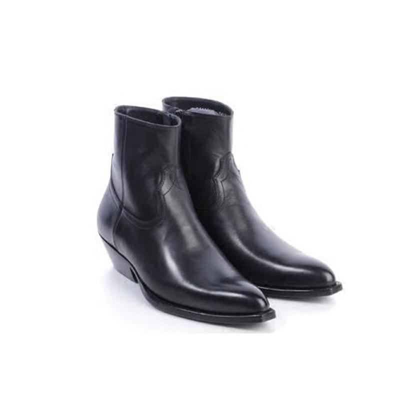 Men's European & American Chelsea Boots - Pointed Toe, Zipper, Denim, British-Style Martin Boots