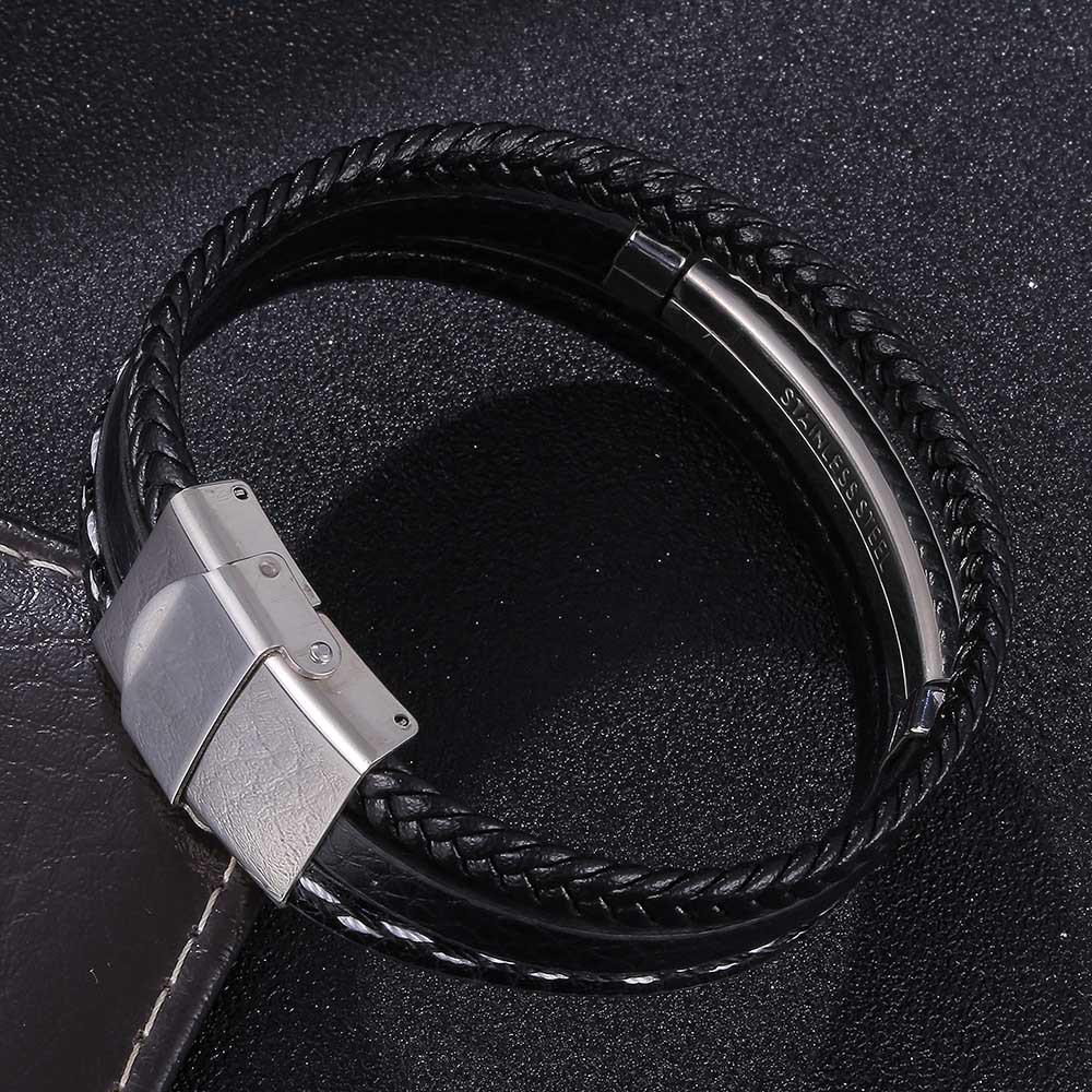 Men's European and American Fashion Stainless Steel Laser Engraved Couple's Bracelet