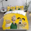 Cartoon Dog Duvet Cover Pillowcase Bedding Set Wallace&Gromit Adult Boy Girl Bedroom Decoration Children Single Double  Size