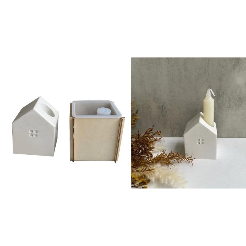 Candle Stand Mold House Shaped Candle Holder Silicone Mold for Making Candle Holder Ornament, DIY Resin Casting Molds