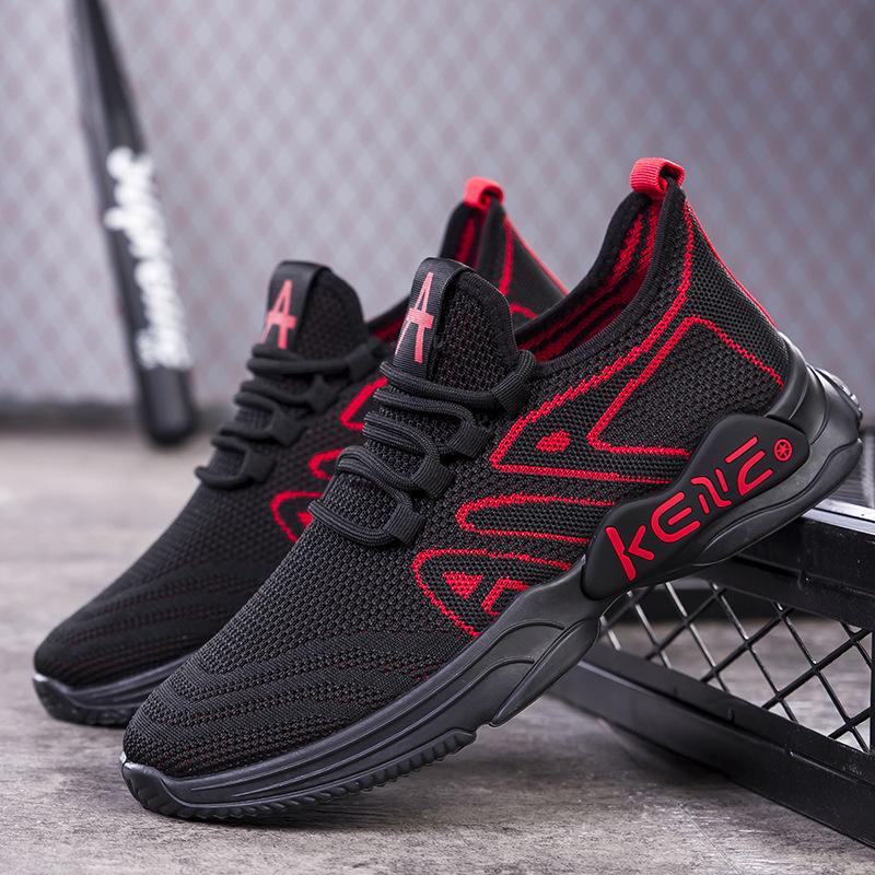 

Flying woven breathable casual shoes fashion Korean version of men s sports shoes 2021 autumn and winter new running shoes men s shoes 44