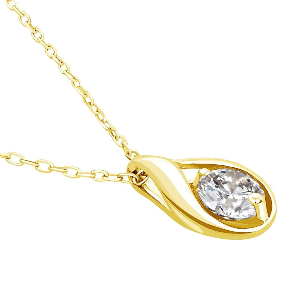 Lala Christie Diamond Single Design Necklace in 18K Gold 0.1ct (lp71-0010-yg)