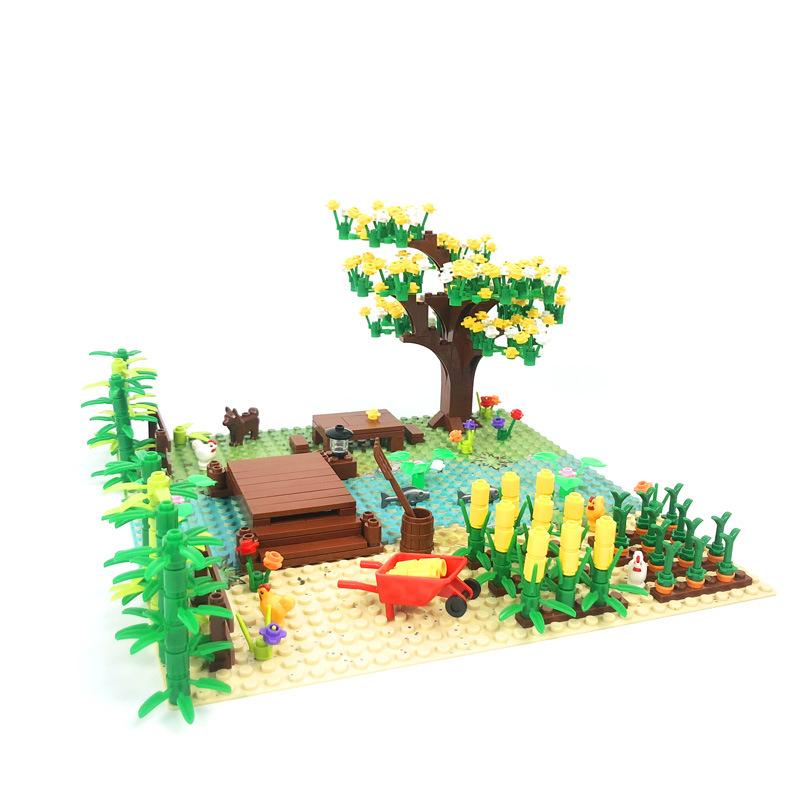 MOC Pastoral Landscape Outdoor Farm Scene Building Blocks Children's Toys