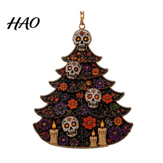 Acrylic Pumpkin Ghost Ornaments Halloween Tree Hanging Ornament, Skull Seasonal Lightweight Haunted House Props Decor, Spooky Pendant for Party Home,