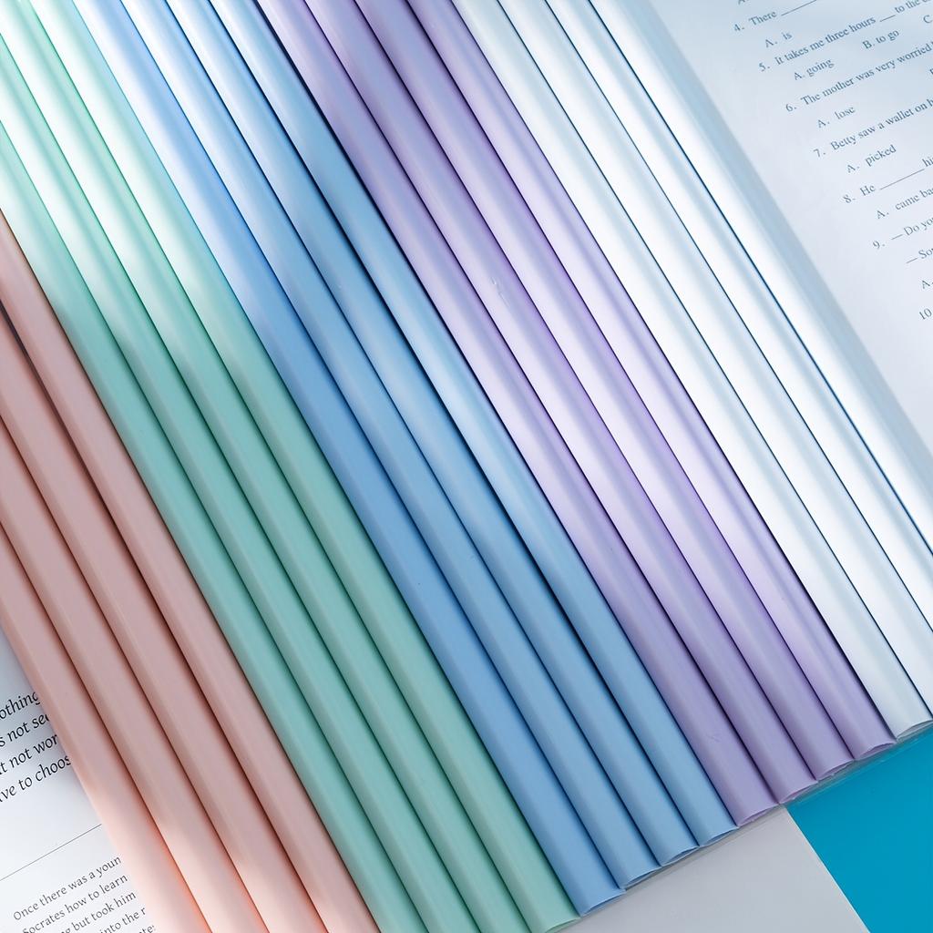 10pcs A4 Rod Binder Clips,Thickened PP Material,Transparent Colorful Document Holders, Large Capacity Book Covers,Office Supplie