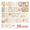 36Pcs/Set Floral Bouquet Mother's Day Cards Multicolor Cartoon Flower Holiday Cards Blessings Message Express Gratitude