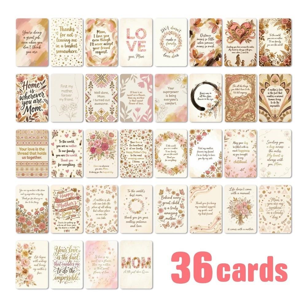 

36Pcs/Set Multicolor Mother s Day Cards Cartoon Flower Message Cards Thank You Card Universal Set 2