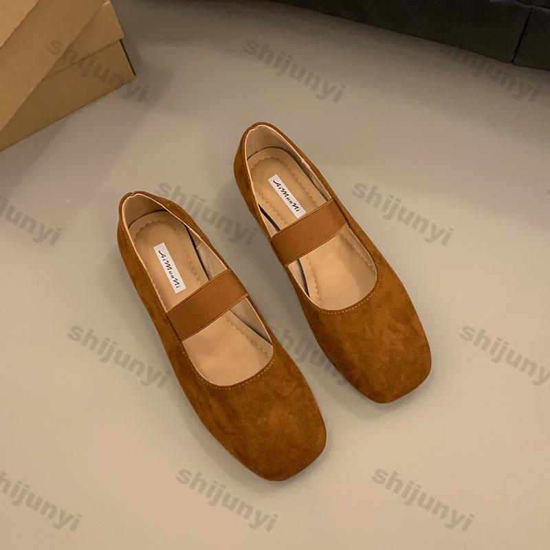 Fashion New Fashion Suede Loafers for Women Flats Single Shoes Spring Slip-on Fashion Casual Mary Jane Shoes Fashion Dress Zapatos Mujer
