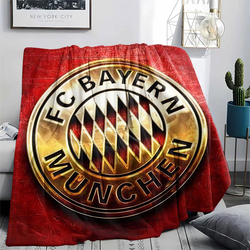 1PC FC Bayern Munchen Patterned Flannel Blanket Suitable For All Seasons for Home Decor Warmth and Comfort Gifts Holiday Present