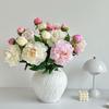 DIY 2 Head Artificial Peony Bouquet Silk Cloth Lifelike Peony Flower Bundle Silk Fake Flower Home Wedding Decoration