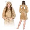 Women's Teddy Bear Bathrobe with Hood, Long, Warm, Thick, Kigurumi Onesie L