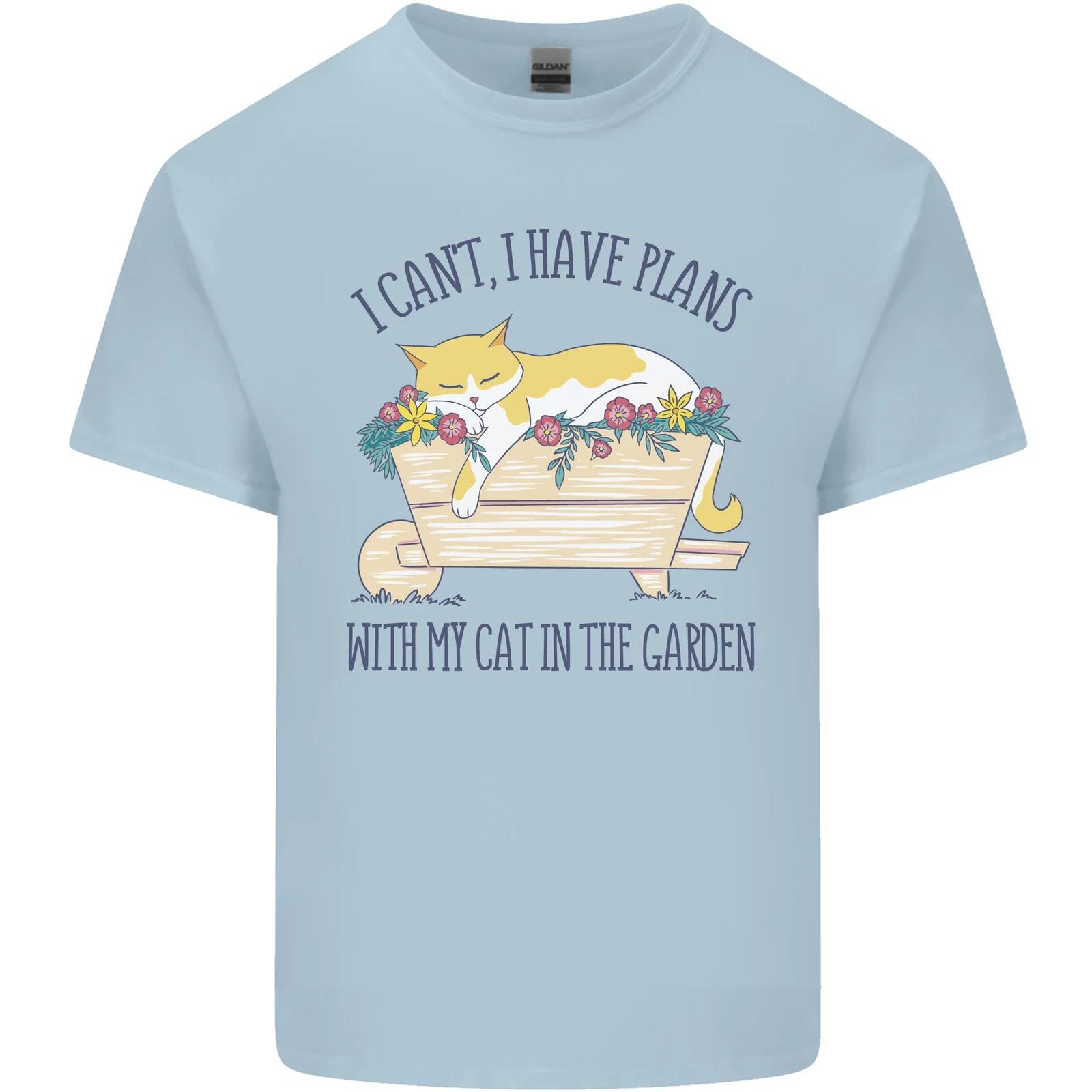Plans With My Cat in the Garden Gardener Kids T-Shirt Childrens S