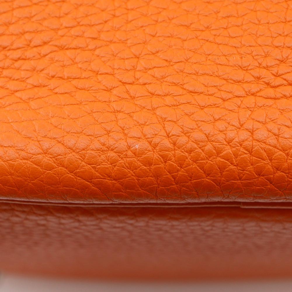 HERMES PicotinPM Handbag Orange Taurillon Clemence Women Used