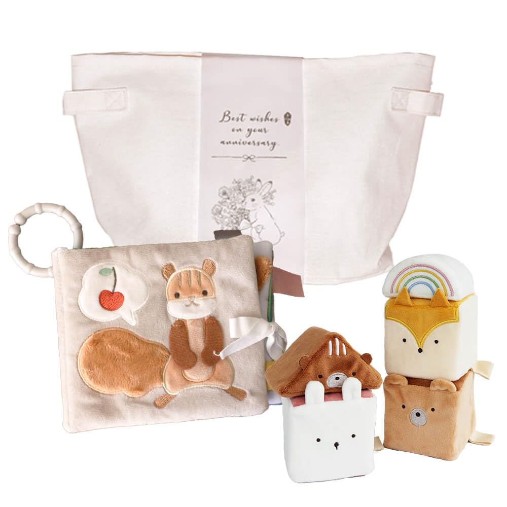 

Cloth book and fluffy toy set Baby shower set educational year first toy - gift, 2-piece - amanoppo, toy, toy, 0-1 old,