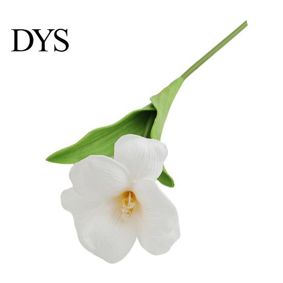 Maintenance-Free Artificial Flowers Opening Tulip with Stem, Realistic Fake Flower, Faux Bendable Stem Floral Arrangement Bloom for Wedding Party Home