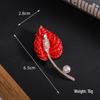 Exquisite Women's Red Flower Brooch – Niche Design, High-End Suit Accessory