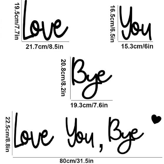 Love You Bye Sign Above Door, Bye Love You Wooden Script Sign Hallway Home Door, Wood Entryway Decor Door Topper, Express Love and Warm Family Sign