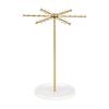 Decorative Gold Metal Jewelry Stand 48 Hooks 360° Rotation Design Large Capacity Necklace Bracelet Organizers Compact Display