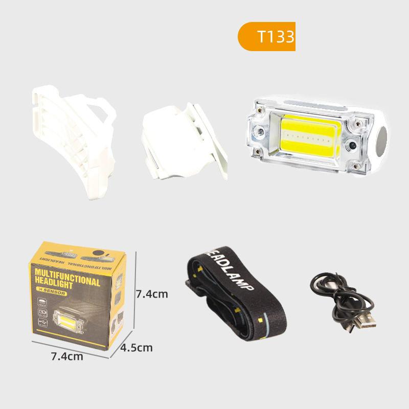 Mini Dual COB Headlamp Sensor Hat Clip Headlight 5 Lighting Modes Outdoor Camping Hunting Flashlight Induction Head Lamps