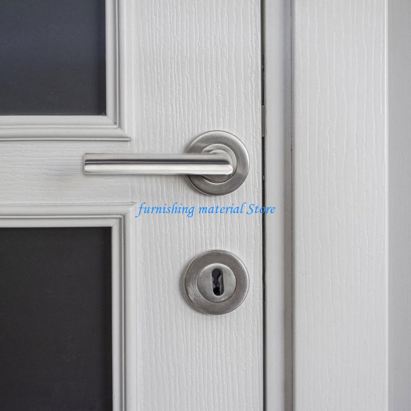 Y5GD Stylish Door Handle Set with Concealed Keyhole Round Door Handle Steel Door Handle set for Interior Key Locking Needs