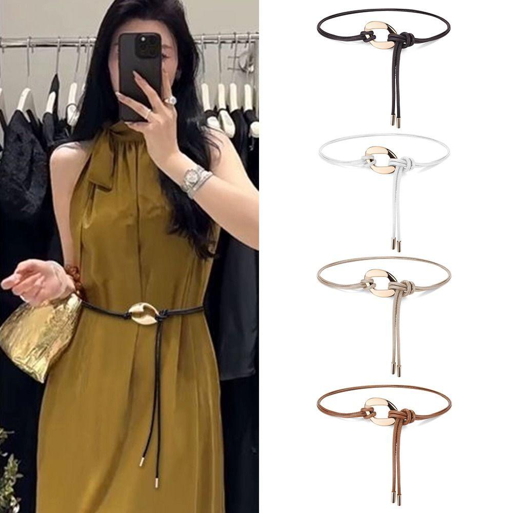 DIY Schlankmacher-Seil mit Metallschnalle Dünner Bund Mode Geknoteter Gürtel Für Röcke Kleider Oberteile Kleidung