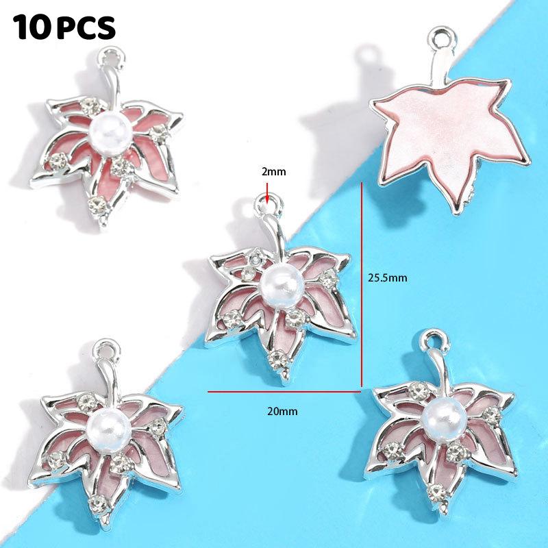 10 Pieces Assorted Alloy Pendants, Pink Resin Rhinestone Star Moon Design, DIY Jewelry Making for Necklaces & Bracelets