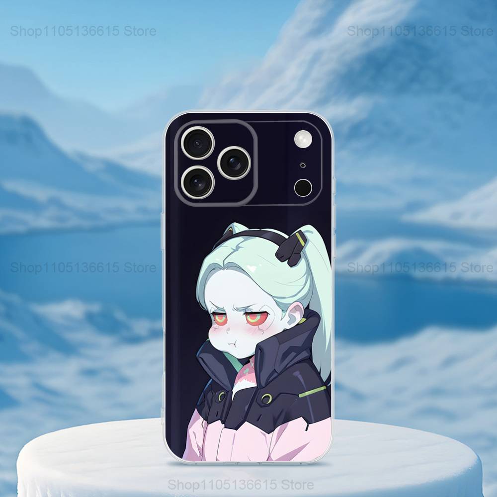 Cute R-Rebecca C-Cyberpunk Phone Case For iPhone 16,15,14,13,12,11,17 Pro,Max,Plus,X,XS,XR,SE,Mini Transparent Soft Cover iPhone13