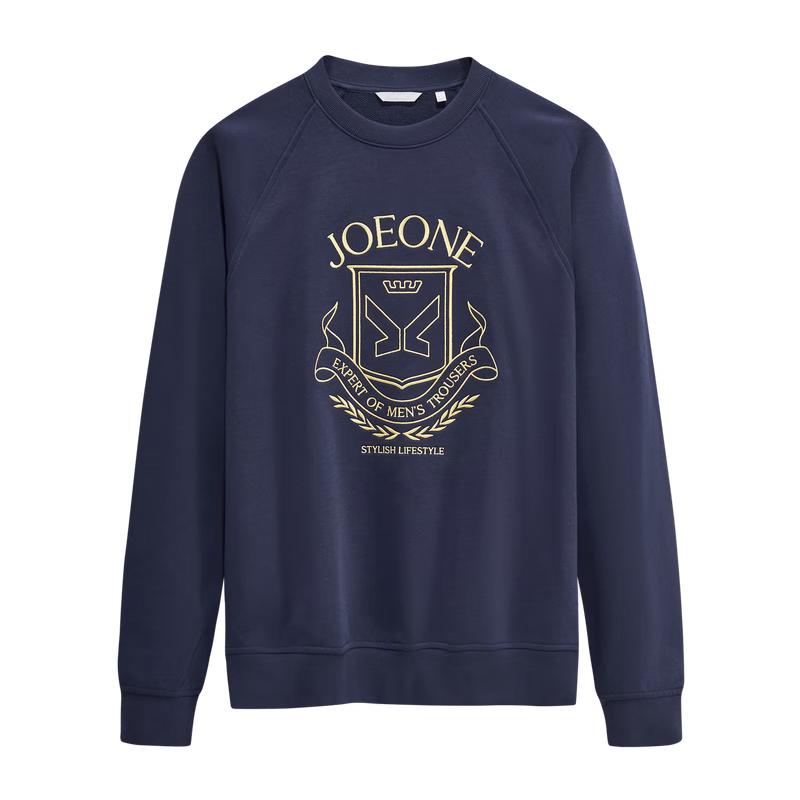 

JOEONE Men s American Retro College Style Embroidered Sweatshirt L