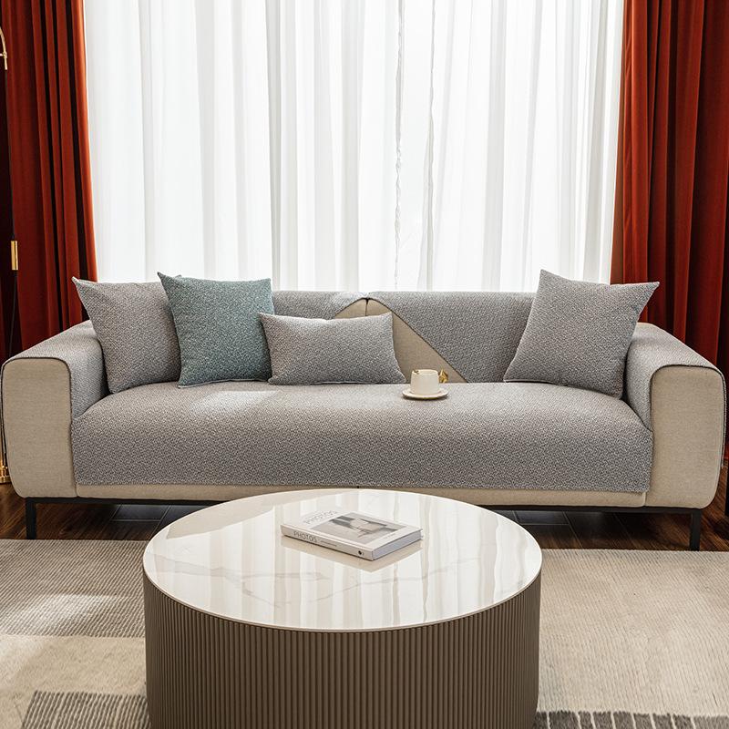 Sofakissen Vier Jahreszeiten Universal Baumwolle Leinen Rutschfest Einfach Modern Leicht Luxus Sofa Sitzkissenbezug Rückenlehnenbezug Stoff