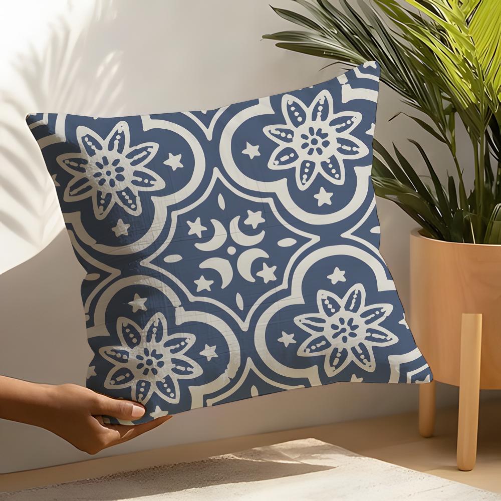 Classic Batik Printing 1 Pillow Case Linen Cushion Covers For Decorative Sofa Home Pillows Case Car Chair Pillows Cases