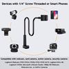 Webcam Stand Phone Holder with Universal 14 Inch Screws Flexible Arm 360 Desk Bed Gooseneck Mount