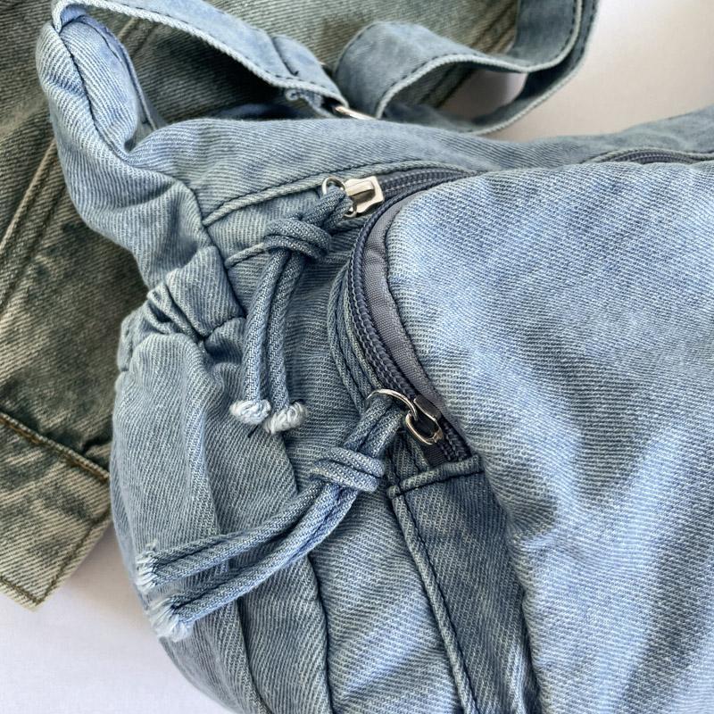 Denim Shoulder Bag Women's Crossbody Bag Commuter Large Capacity Underarm Bag