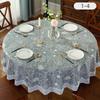Hot Sale Printed Round Table Cloth PVC Waterproof Oil-proof Tablecloth Home Dining Lace Table Cover for Wedding Party Decor