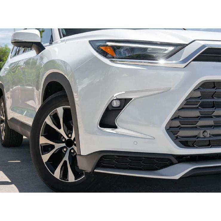 Car Accessories Compatible with Toyota New Grand Highlander 2024 2025 2026 Exterior Front Fog Light Lamp Cover Trim ABS 2PCS(Glossy Black Style)