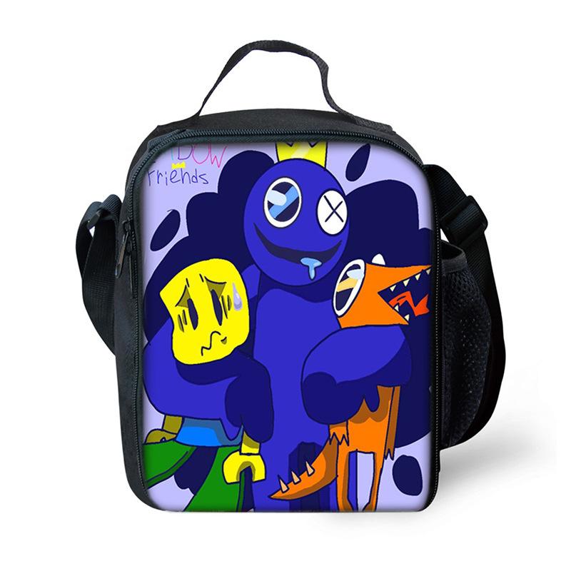 Rainbow Friends Rainbow Friends Lunch Bag Elementary School Picnic Bag Cartoon Shoulder Bag Satchel